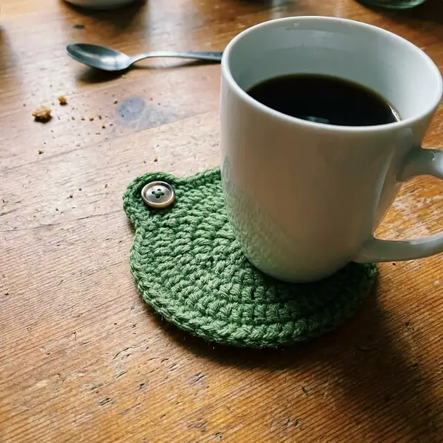 Finished handmade crochet coaster