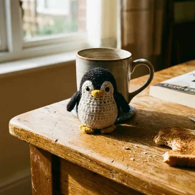Finished handmade crochet coaster